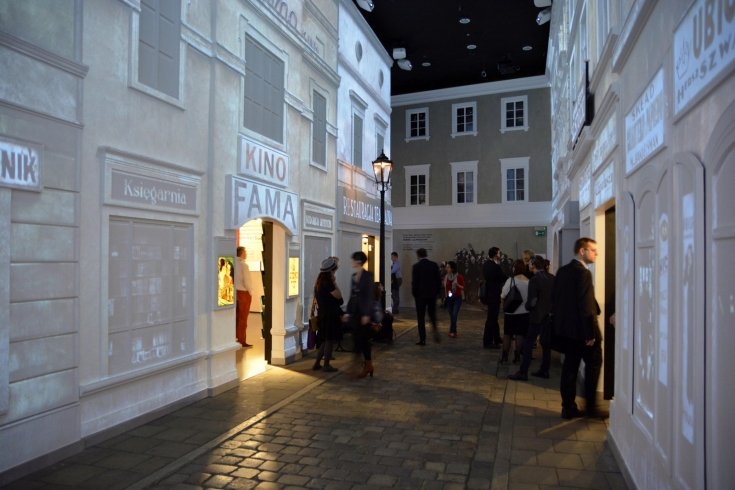 Miasteczko żydowskie - uliczka - w Muzeum Historii Żydów Polskich POLIN